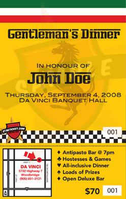 Ferrari Racing Stag Party Invites